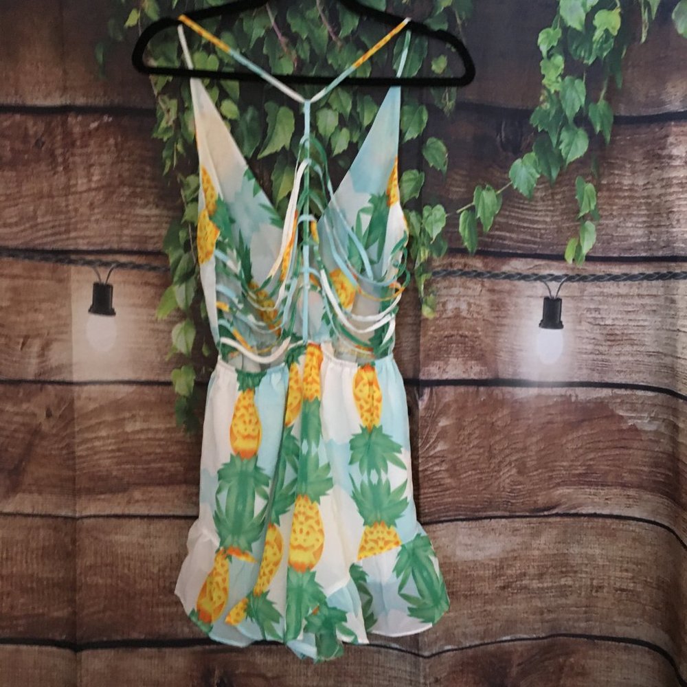 🍍Pineapple Razor Back Shorts Romper - Picture 10 of 11